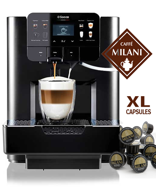 Showroom coffee machine saeco milani caps